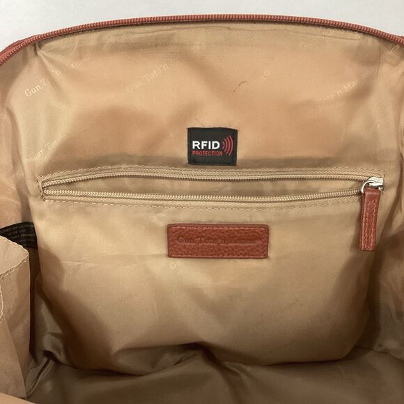 Gun Tote 'N Mamas Purse - Brown & Black Leather Satchel - Shoulder Strap - Picture 7 of 15